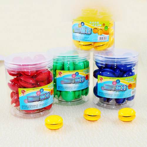 实惠3cm磁钉圆形白板磁珠彩色磁扣磁粒50粒桶装YY83012