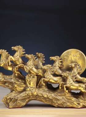 杨铜记 家居办公室铜摆件厂家 铜马 铜八马