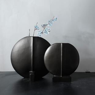 极简现代意式丹麦收口花瓶样板间客厅茶几插花艺术摆件软装饰品