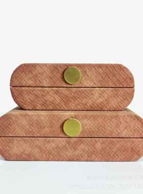 样间代衣帽间饰卧室桌面珠宝首装饰盒简约XY128软装摆件板现皮革