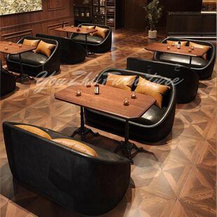 酒吧威士忌吧卡座沙发清吧音乐餐吧桌椅组合咖啡厅西餐厅定制沙发