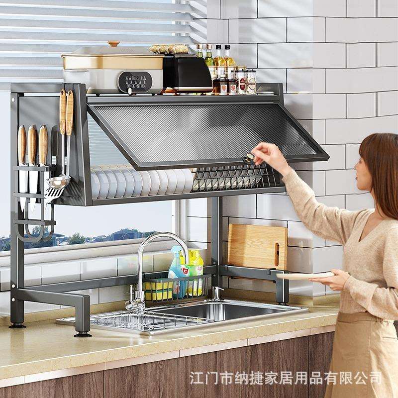 柜门水槽置物架台面碗盘收纳置物带厨房多功能洗碗架碗碟架沥水架