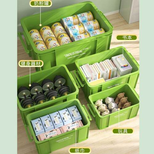P1L整理箱收纳箱家用大号工业风收纳箱加厚特大号塑料收纳盒露营