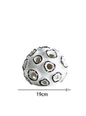 配纹组现代北欧黑PZ475白树脂花瓶软装搭合装饰品样板房售楼部家