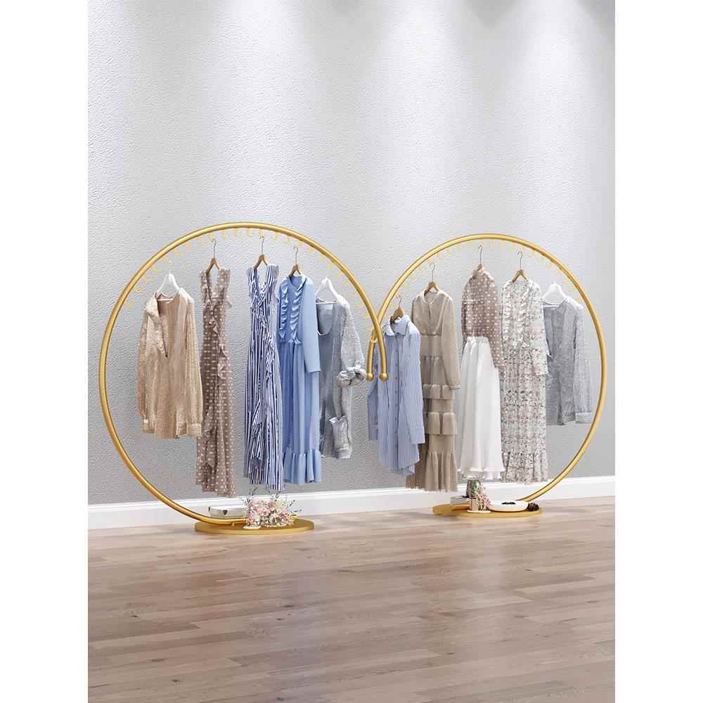 童装店女装店铺服装中岛陈列展示架网红装饰创意挂衣架圆形落地式
