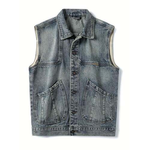 S 13714 American Street Style Denim Vest 美式牛仔坎肩