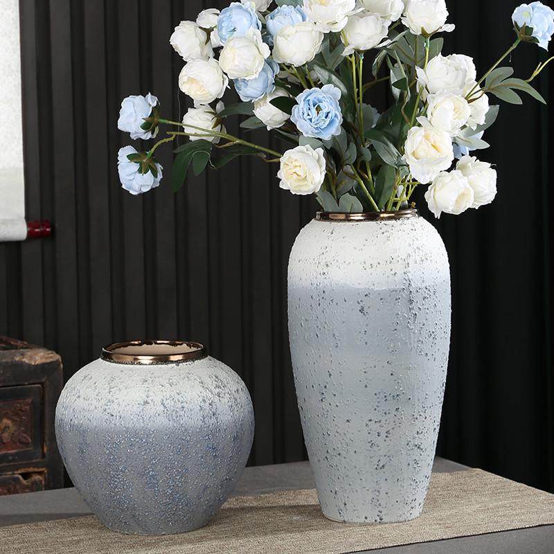 简约现代北欧风复古陶瓷花瓶插干花假花仿真花富贵竹陶瓷花盆摆件,家居饰品,花瓶,淘宝优惠券,粉丝福利购,淘宝优惠卷
