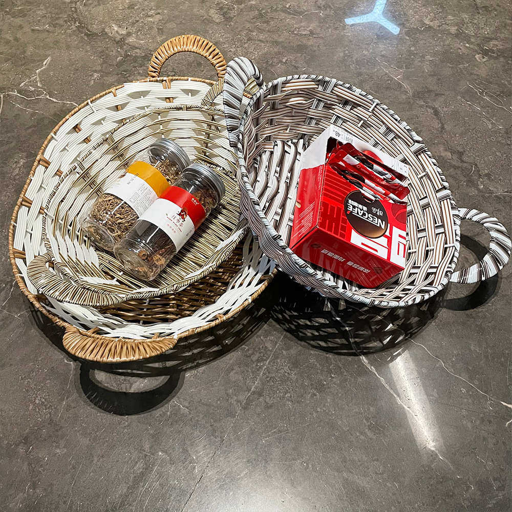 手工仿藤家居酒店室内防尘水洗编织收纳篮桌面杂物零食水果储物篮,收纳整理,其他收纳篮,淘宝优惠券,粉丝福利购,淘宝优惠卷