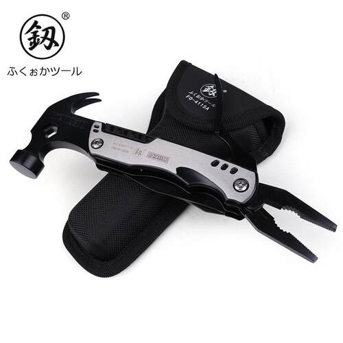 釰福冈工具户外多功能羊角锤钳子组合车载安全锤野营折叠工具野外
