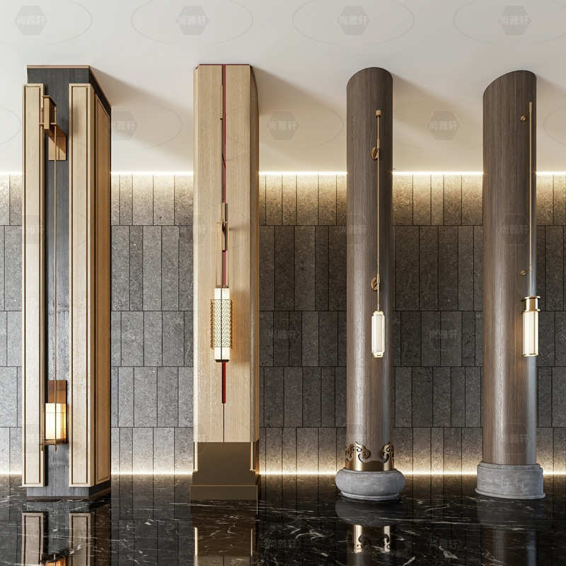 新中式创意个性长条壁灯客厅景观大堂装饰灯设计师款过道走廊灯