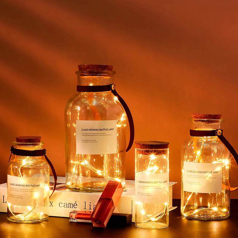 创意发光许愿 瓶灯摆件DIY胶囊折纸木塞玻璃瓶幸运星瓶许愿 星星