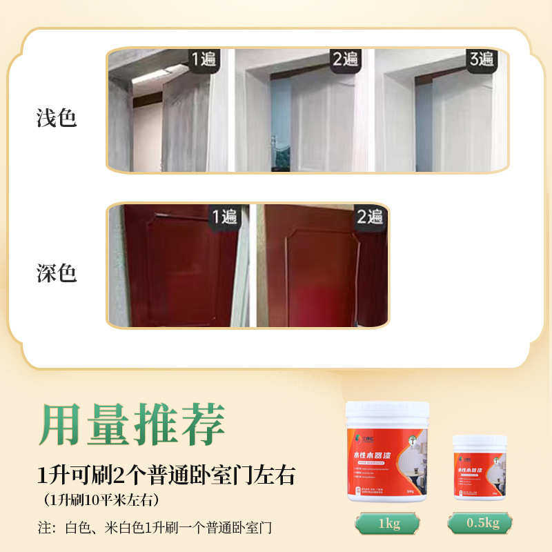 水性木器漆家具翻新木头改色漆木门入户门专用自刷油漆旧衣柜子