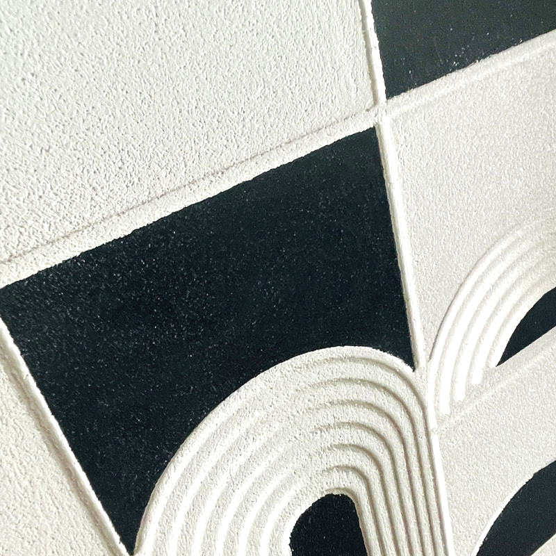 3D立体浮雕画简约黑白玄关酒店木雕客厅样板间装饰画黑白挂画
