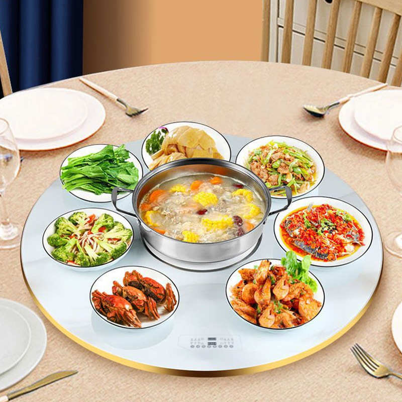 白岩石纹大理石纹饭菜保温板家用热菜保温板多功能暖菜板电加热板