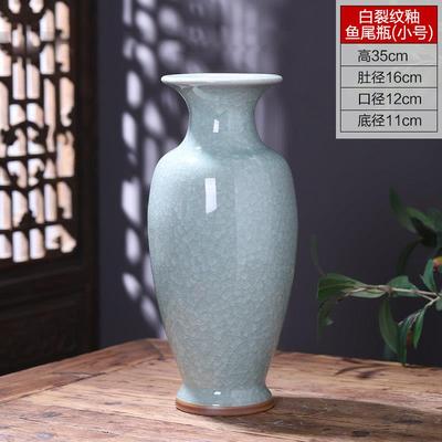 正品景镇陶瓷器钧瓷花瓶摆家居客厅德落品地大号装饰件仿古裂纹釉
