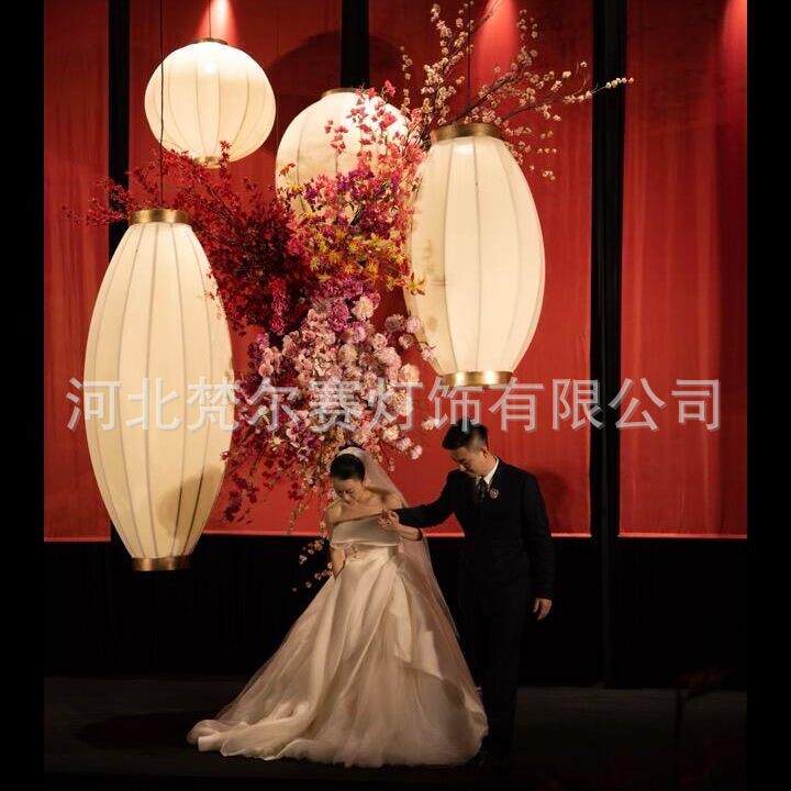 新中式渐变色超大巨型户外灯笼婚礼创意东方美学古风打卡墙