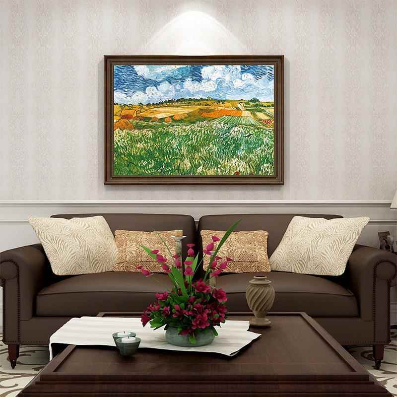 美式梵高丰名收气大客装饰厅画欧式玄关过DY616123道走廊挂画世界