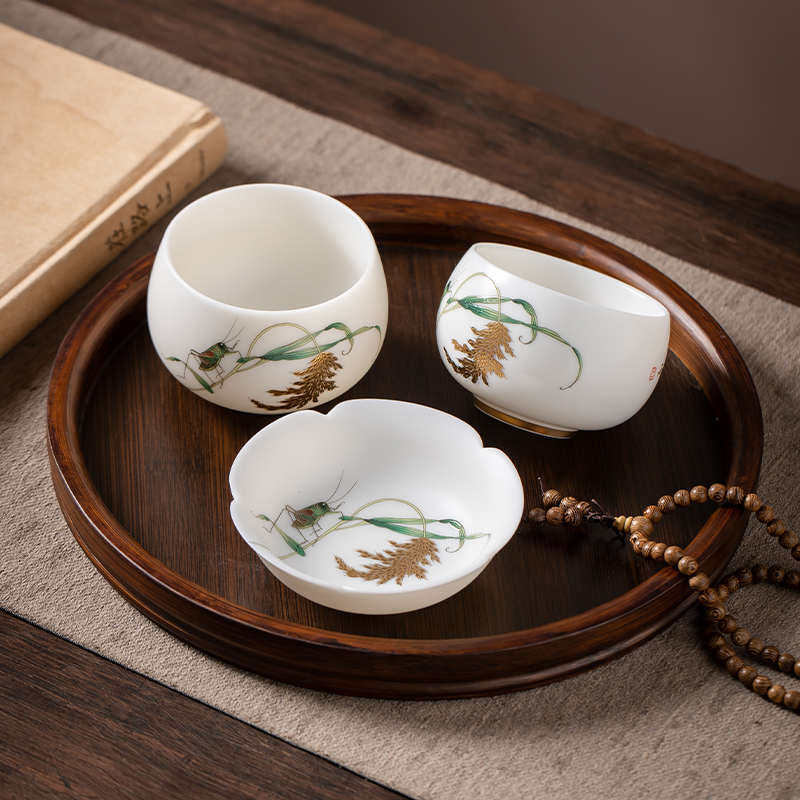 羊脂玉瓷茶杯主人杯茶具瓷器粉彩麦穗素雅主人杯高端茶具茶杯陶瓷,餐饮具,茶杯,淘宝优惠券,粉丝福利购,淘宝优惠卷