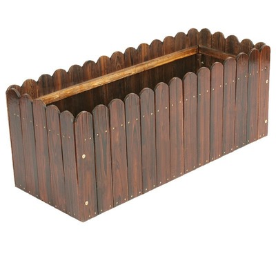 长方形碳化防腐花箱花箱种植花瓶