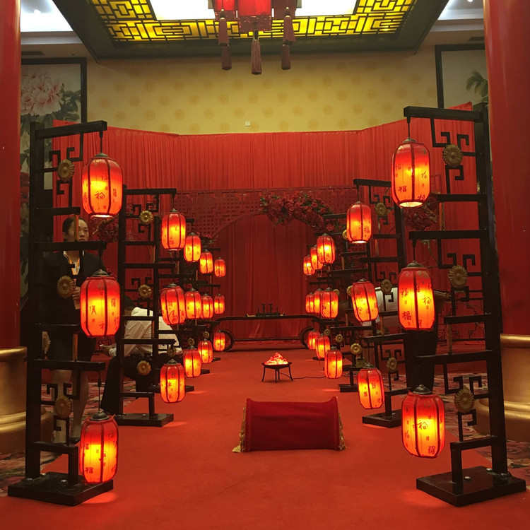 定制新款婚庆道具中式路引婚礼舞台布置中国风T台装饰摆件灯笼结