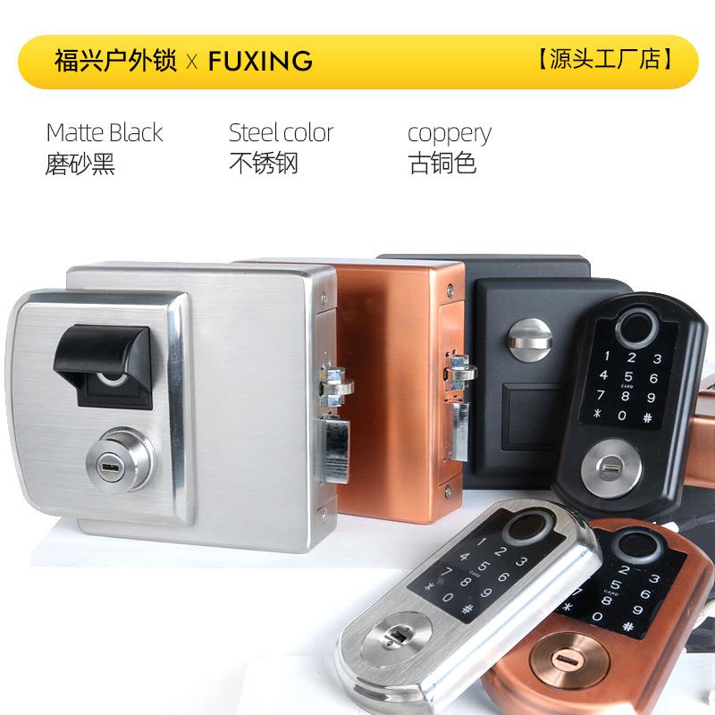 户外防庭水门智能门锁不锈钢院别墅码农F081X村大铁门室外密指纹