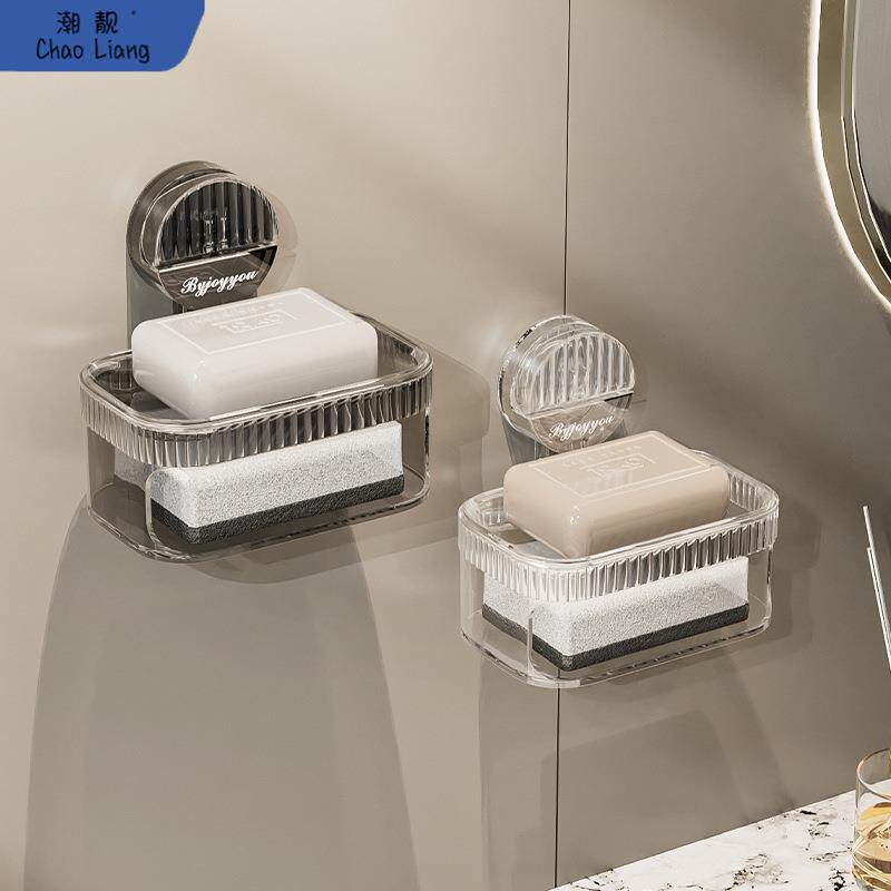 肥皂盒免打孔海绵香皂架卫生间置物架吸盘壁挂式沥水创意宿舍包邮