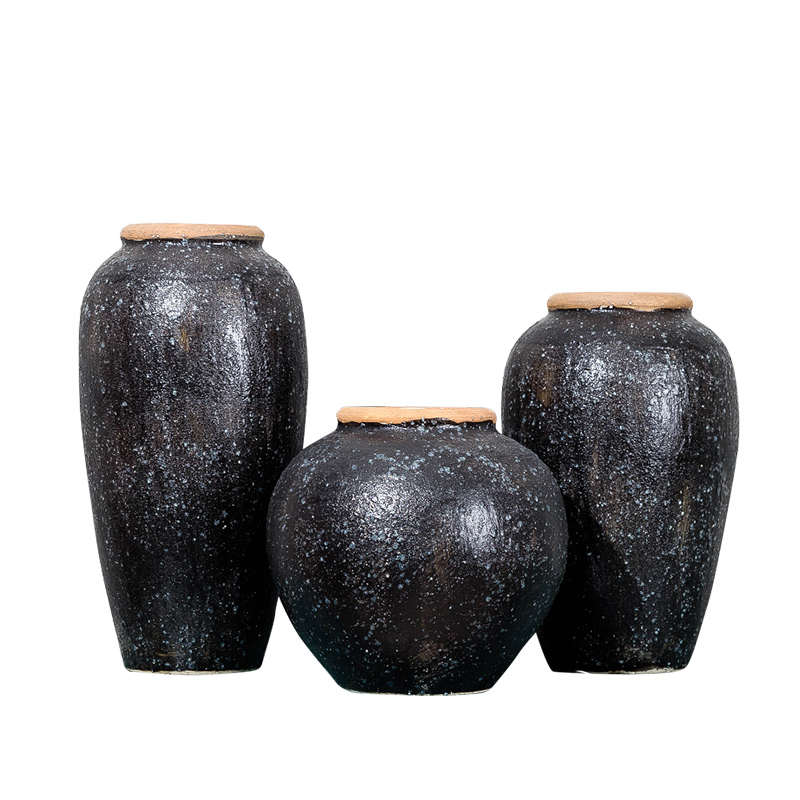 景德镇中式陶瓷大花瓶客厅办公室 桌面落地双用中式摆件 工艺品