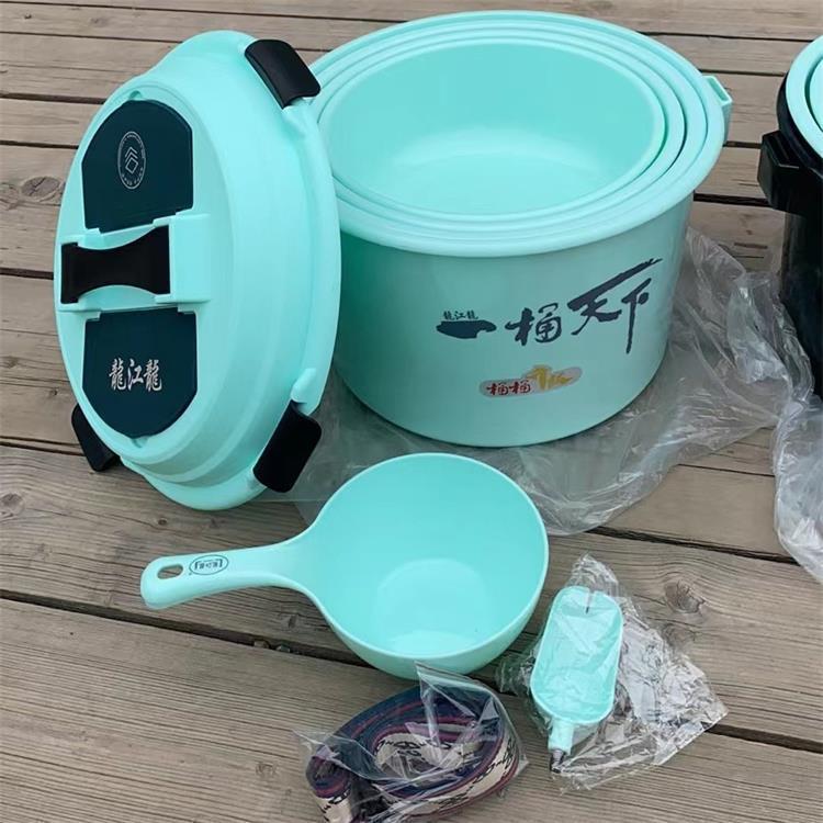 新款龙江饵料桶特大号开饵桶黑坑竞技开饵散炮盆一桶天下