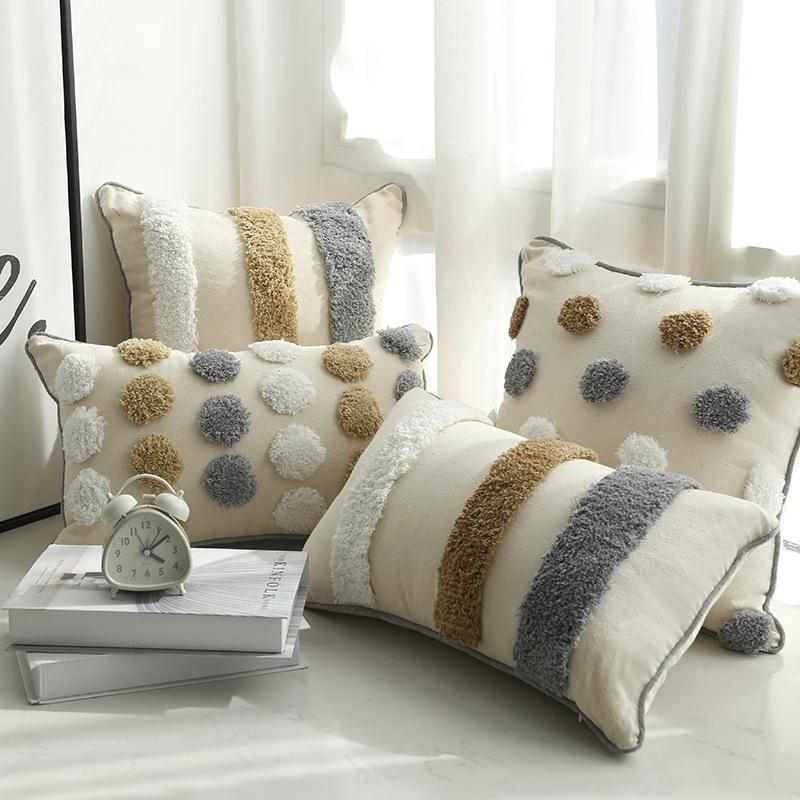 ins横条抱枕枕套枕套民族抱枕被