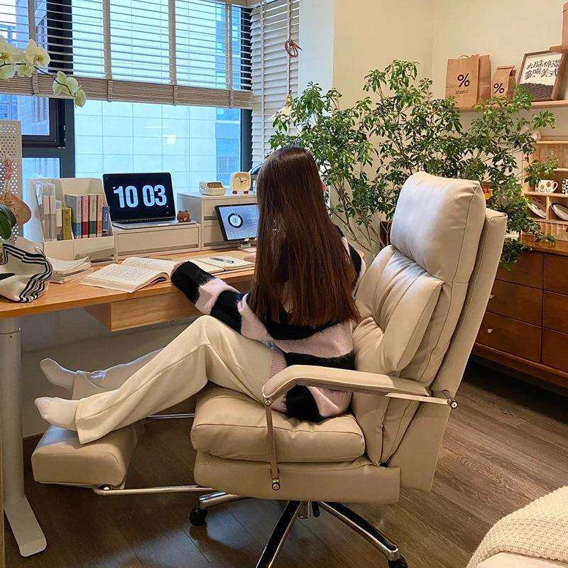 家用电脑椅办公椅舒适久坐沙发座椅书房靠背书桌椅轻奢可躺老板椅