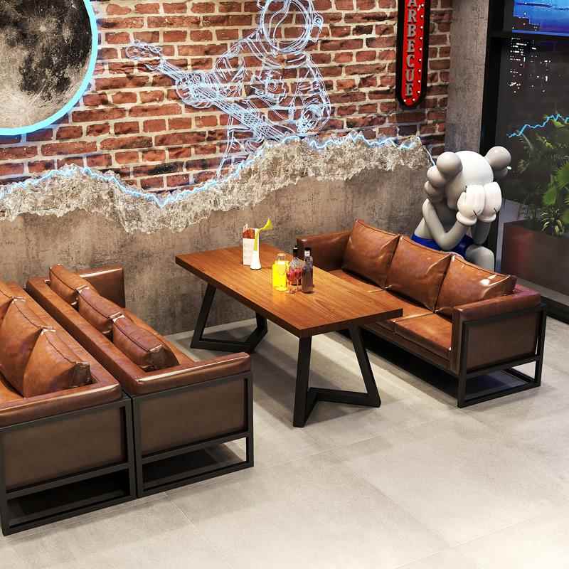 工业风酒馆咖啡厅酒吧沙发桌椅烧烤店火锅西餐厅餐吧清吧卡座沙发