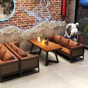 工业风酒馆咖啡厅酒吧沙发桌椅烧烤店火锅西餐厅餐吧清吧卡座沙发