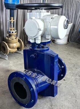 电动管夹阀GJ91X-10C智能型矿浆阀 DN50铝合金铸铁胶管