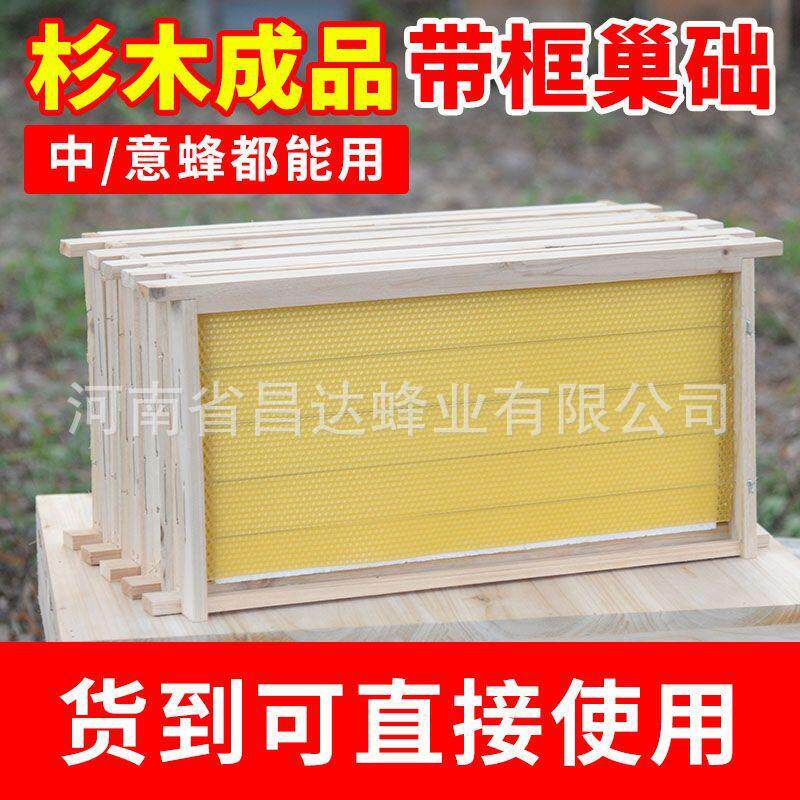成品巢框中蜂标准蜂箱巢框蜜蜂巢础框架拉好钢丝意蜂养蜂工具