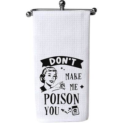 跨境亚马逊热卖Halloween万圣节don't make me posion白色茶巾