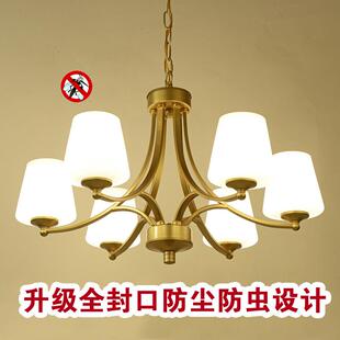 美式吊灯铁艺灯饰创意土豪金客厅灯简约卧室灯书房餐厅灯饰灯具