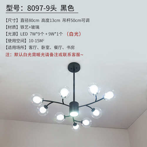灯饰服装店客厅魔北欧灯铁豆灯具个性简约现代餐厅创意吊灯卧室艺