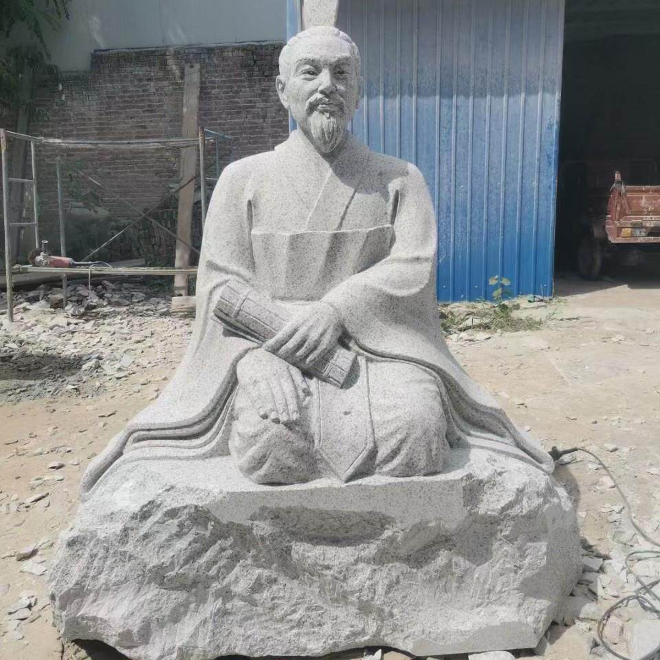 石雕人物半身雕像白求恩华佗四大名医古代名医肖像雕塑厂家