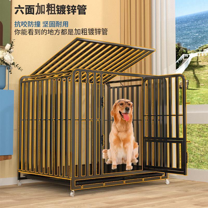 狗笼子大型犬加粗中型专用室外全方管金毛拉布拉多阿拉泰迪带厕所