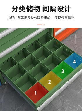 定工制重型八抽落地工具用柜车间带HS-001工业级加厚分割片五金抽