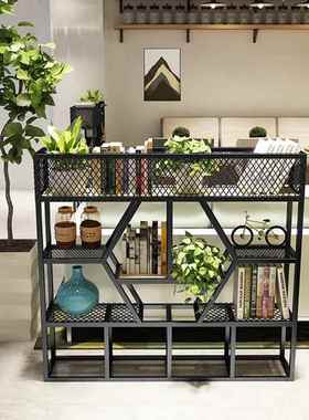 铁艺隔花断15613置物架卡盆架绿植装座饰花围栏餐厅办公休闲区矮