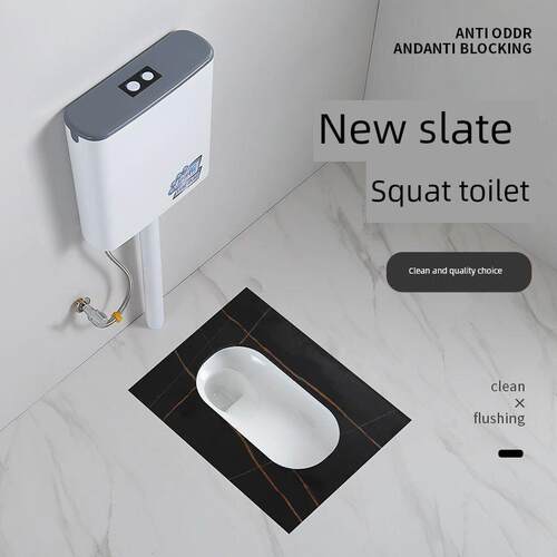 新款岩板蹲便器家用蹲坑式冲水箱整套装陶瓷大便器蹲厕便池器蹲便