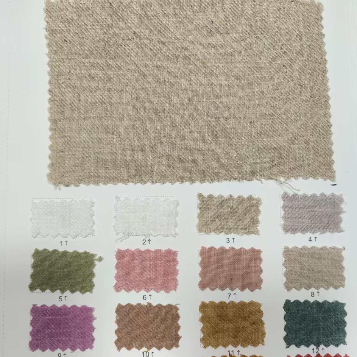 斜纹洗水亚麻棉面料 195克棉麻面料现货 肌理素色文艺亚麻布料