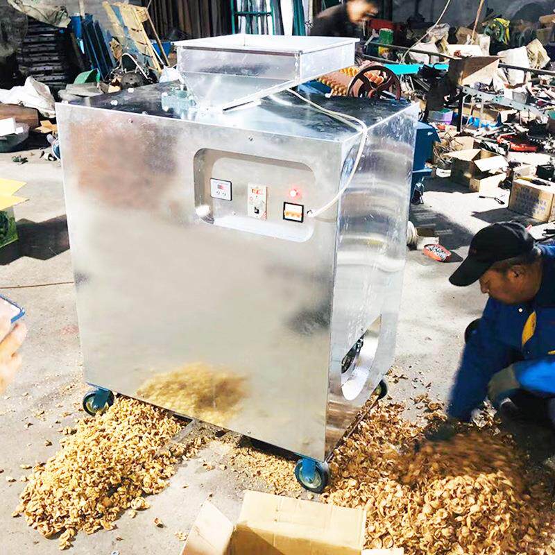 核桃破硬壳机核桃破壳分离机自带电机滚筒式果壳分离硬核桃去皮机