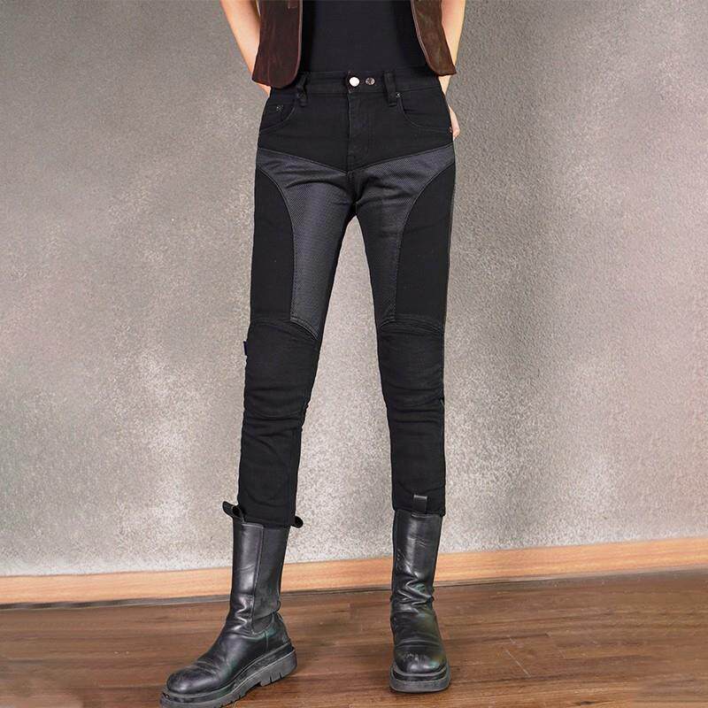 高档uglybros夏季骑防行裤女车服摔机网眼透气修身摩托车裤牛仔男