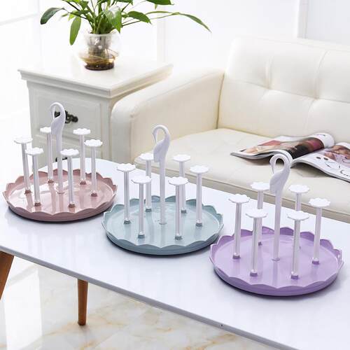 Cup holder storage rack, lotus leaf style drip tray, dust-pr