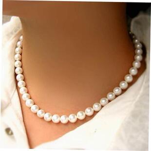 Classic Elegant White Pearl Chokers Necklace For Women Men W