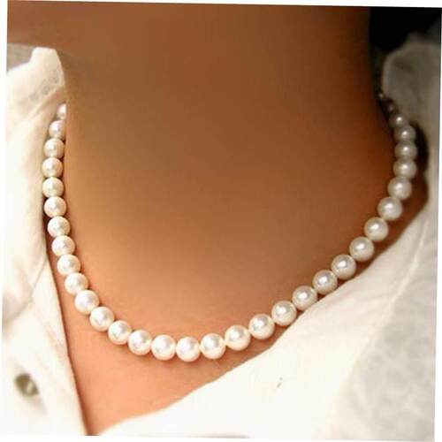 Classic Elegant White Pearl Chokers Necklace For Women Men W