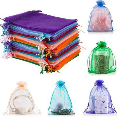 Wholesale 50pcs/lot Adjustable Organza Bag 5x7cm 7x9cm 9x12