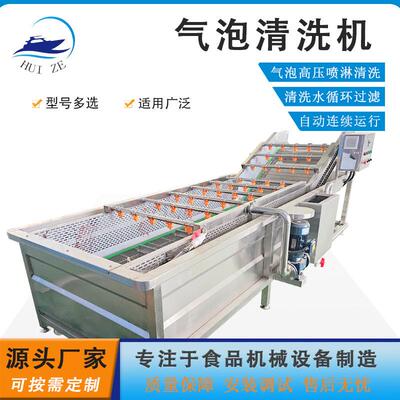 果脯西梅干成套加工设备青菜水果气泡喷淋清洗沙棘果气浪式清洗机